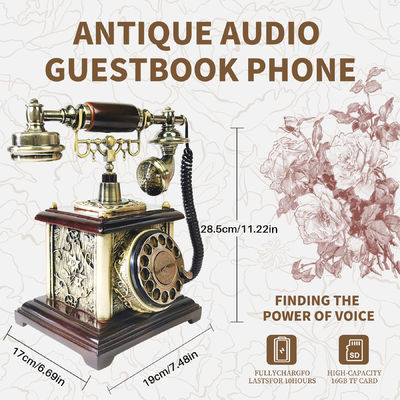Vintage Retro Style Video Gastenboek Bruiloft Telefoon opladen Opname Voor bruiloft