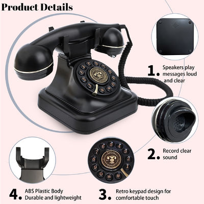Witte telefoon gastenboek met ingebouwde accessoires USB-kabel