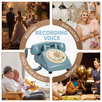 Speciale dag trouwtelefoon gastenboek blauw opladen bruiloft gasten audioboek