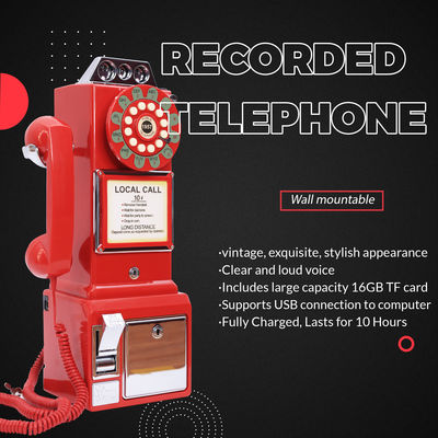 Plastic telefoon gastenboek eenvoudig te bedienen audio telefoon gastenboek voor evenementen