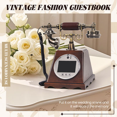 Gepersonaliseerd Retro Wedding Audio Video Gastenboek ABS Plastic Banquet Party Gastenzegening Inlogboek Gepersonaliseerd Stembericht